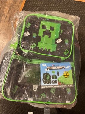 Kids Backpack with Green Creeper Graphic
